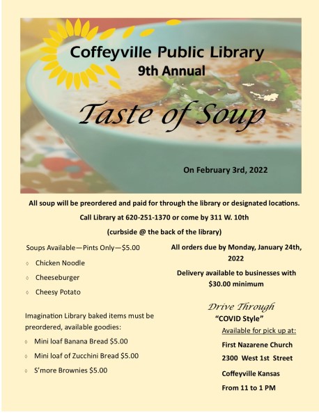 Coffeyville Public Library 9th Annual Taste of Soup